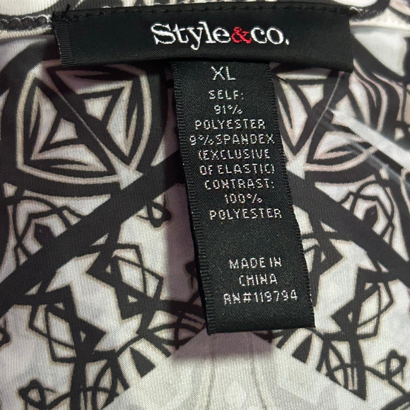 Women's Style&co. White Black Pattern Sleeveless Dress XL - Picture 6 of 6